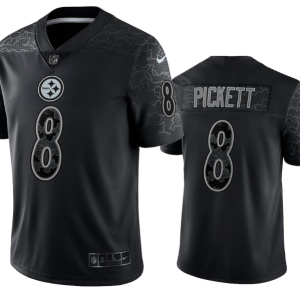 Men's Pittsburgh Steelers #8 Kenny Pickett Black Reflective Limited Stitched Jersey - Custom Name