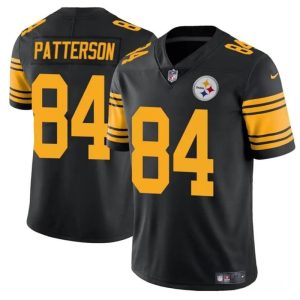 Men's Pittsburgh Steelers #84 Cordarrelle Patterson Black Color Rush Limited Stitched Jersey - Custom Name