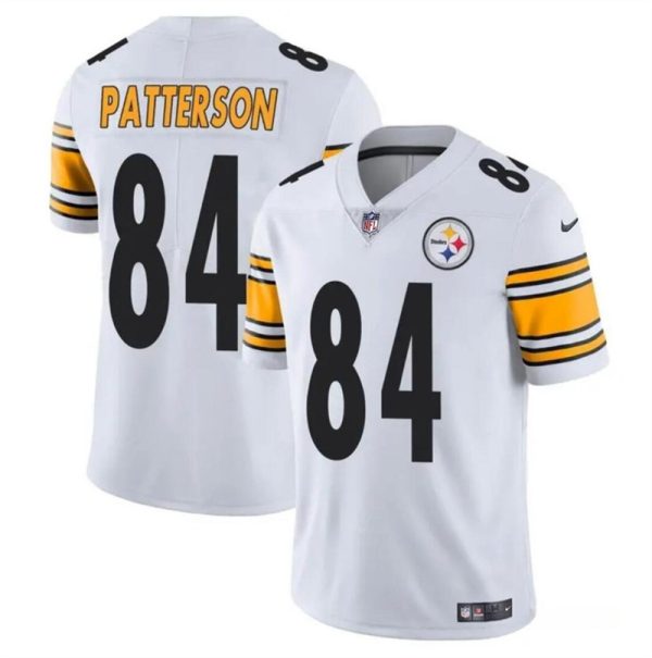 Men's Pittsburgh Steelers #84 Cordarrelle Patterson White Vapor Untouchable Limited Stitched Jersey - Custom Name