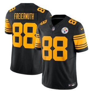 Men's Pittsburgh Steelers #88 Pat Freiermuth Black 2023 F.U.S.E. Vapor Color Rush Limited Stitched Jersey - Custom Name