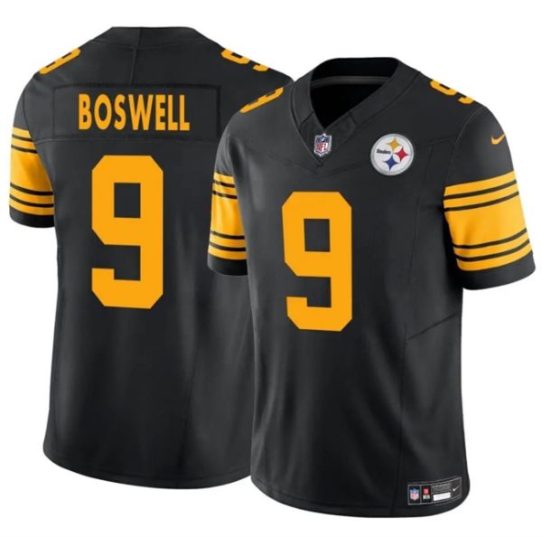 Men's Pittsburgh Steelers #9 Chris Boswell Black 2024 F.U.S.E. Color Rush Limited Stitched Jersey - Custom Name