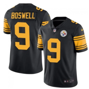 Men's Pittsburgh Steelers #9 Chris Boswell Black Vapor Color Rush Stitched Jersey - Custom Name