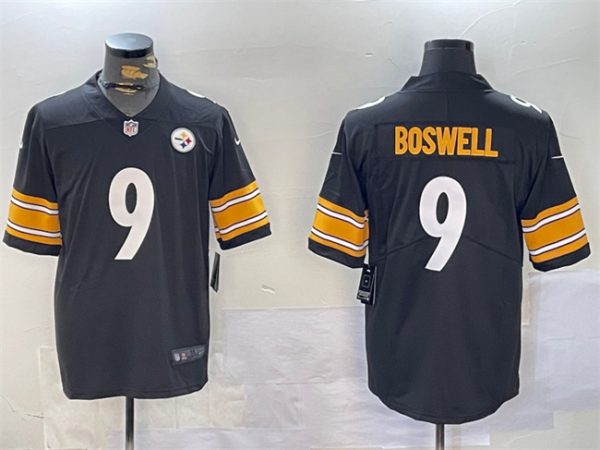 Men's Pittsburgh Steelers #9 Chris Boswell Black Vapor Untouchable Stitched Jersey - Custom Name