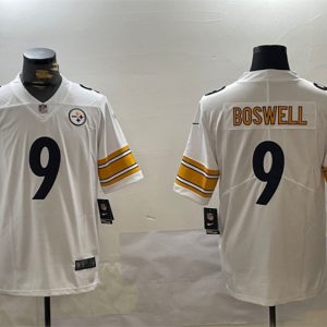 Men's Pittsburgh Steelers #9 Chris Boswell White Vapor Untouchable Stitched Jersey - Custom Name