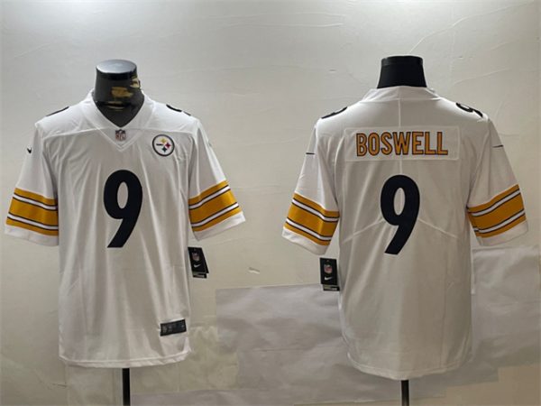 Men's Pittsburgh Steelers #9 Chris Boswell White Vapor Untouchable Stitched Jersey - Custom Name