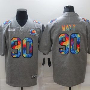 Men's Pittsburgh Steelers #90 T. J. Watt 2020 Grey Crucial Catch Limited Stitched Jersey - Custom Name