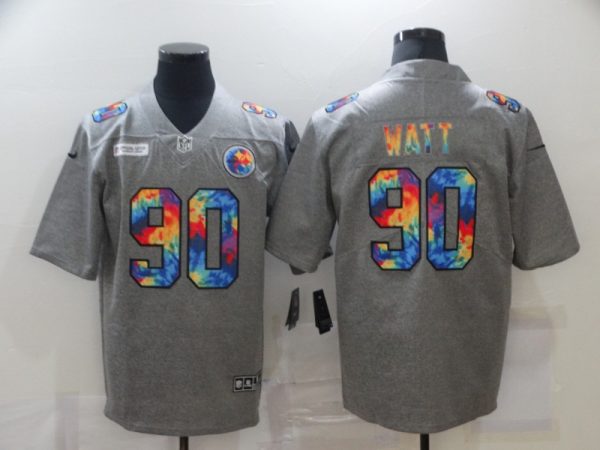 Men's Pittsburgh Steelers #90 T. J. Watt 2020 Grey Crucial Catch Limited Stitched Jersey - Custom Name