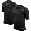 Men's Pittsburgh Steelers #90 T. J. Watt Black NFL 2020 Salute To Service Limited Stitched Jersey - Custom Name