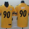Men's Pittsburgh Steelers #90 T. J. Watt Gold Inverted Legend Stitched NFL Jersey - Custom Name