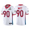Men's Pittsburgh Steelers #90 T.J. Watt 2022 White Pro Bowl Stitched Jersey - Custom Name