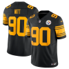 Men's Pittsburgh Steelers #90 T.J. Watt Black 2023 F.U.S.E. Vapor Color Rush Limited Jersey - Custom Name