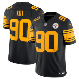 Men's Pittsburgh Steelers #90 T.J. Watt Black 2023 F.U.S.E. Vapor Color Rush Limited Jersey - Custom Name
