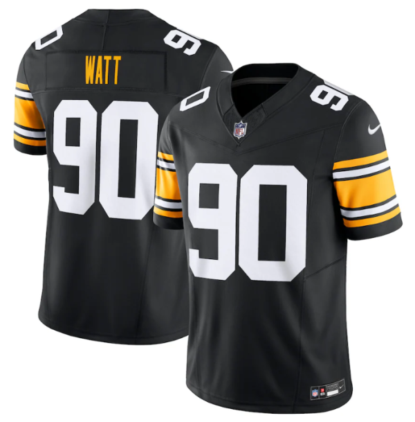 Men's Pittsburgh Steelers #90 T.J. Watt Black 2023 F.U.S.E. Vapor Untouchable Limited Jersey - Custom Name