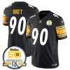 Men's Pittsburgh Steelers #90 T.J. Watt Black 2024 F.U.S.E. 50th Anniversary Of Super Bowl IX Alternate Vapor Untouchable Limited Stitched Jersey - Custom Name