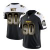Men's Pittsburgh Steelers #90 T.J. Watt Black White 2023 F.U.S.E. Smoke Vapor Untouchable Limited Stitched Jersey - Custom Name