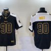 Men's Pittsburgh Steelers #90 T.J. Watt Black White 2024 F.U.S.E. DMR Patch Vapor Untouchable Limited Stitched Jersey - Custom Name