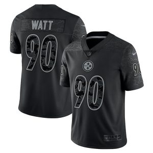 Men's Pittsburgh Steelers #90 T.J. Watt Reflective Limited Stitched Jersey - Custom Name