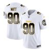 Men's Pittsburgh Steelers #90 T.J. Watt White 2023 F.U.S.E. Smoke Vapor Untouchable Limited Stitched Jersey - Custom Name