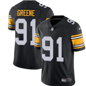 Men's Pittsburgh Steelers #91 Kevin Greene Black Vapor Untouchable Limited Stitched Jersey - Custom Name