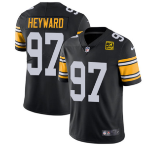 Men's Pittsburgh Steelers #97 Cameron Heyward Black 2023 50th Anniversary Vapor Untouchable Limited Jersey - Custom Name