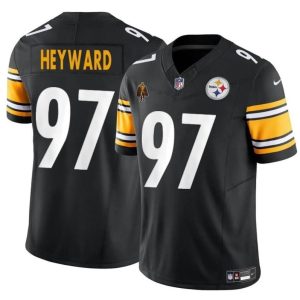 Men's Pittsburgh Steelers #97 Cameron Heyward Black F.U.S.E. With Walter Payton Patch Vapor Untouchable Limited Stitched Jersey - Custom Name