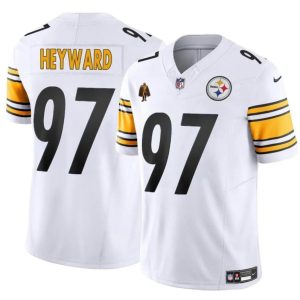 Men's Pittsburgh Steelers #97 Cameron Heyward White F.U.S.E. With Walter Payton Patch Vapor Untouchable Limited Stitched Jersey - Custom Name