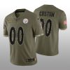 Men's Pittsburgh Steelers ACTIVE PLAYER Custom Olive 2022 Salute To Service Limited Stitched Jersey - Custom Name