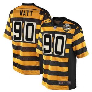 Men's Pittsburgh Steelers ACTIVE PLAYER Custom Yellow Black Alternate 80TH Anniversary Throwback Stitched Jersey - Custom Name