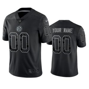 Men's Pittsburgh Steelers Active Player Custom Reflective Limited Stitched Jersey - Custom Name