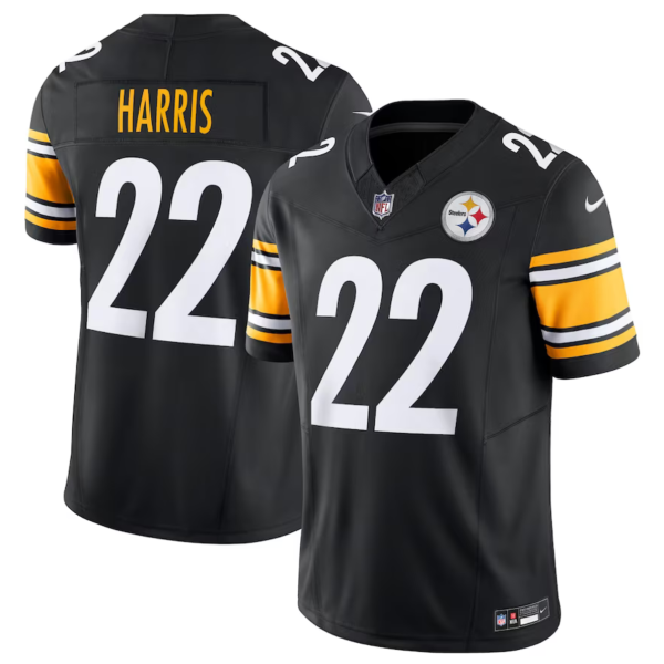 Men's Pittsburgh Steelers Black #22 Najee Harris 2023 F.U.S.E. Vapor Untouchable Limited Stitched Jersey - Custom Name