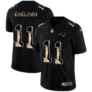New England Patriots #11 Julian Edelman Carbon Black Vapor Statue Of Liberty Limited NFL Jersey - Custom Name
