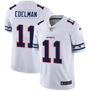 New England Patriots #11 Julian Edelman Nike White Team Logo Vapor Limited NFL Jersey - Custom Name