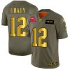 New England Patriots #12 Tom Brady NFL Men's Nike Olive Gold 2019 Salute to Service Limited Jersey - Custom Name