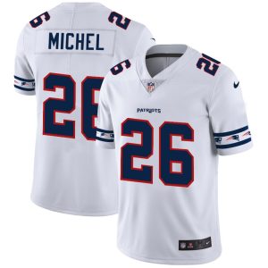 New England Patriots #26 Sony Michel Nike White Team Logo Vapor Limited NFL Jersey - Custom Name