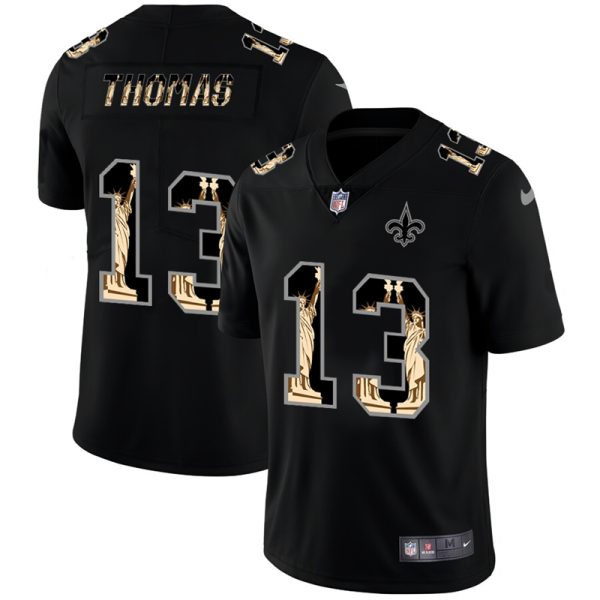 New Orleans Saints #13 Michael Thomas Carbon Black Vapor Statue Of Liberty Limited NFL Jersey - Custom Name