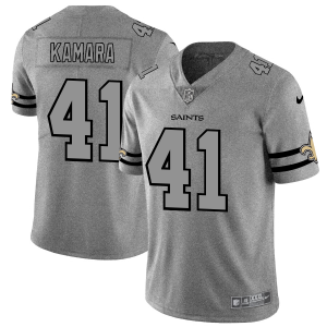 New Orleans Saints #41 Alvin Kamara Men's Nike Gray Gridiron II Vapor Untouchable Limited NFL Jersey - Custom Name