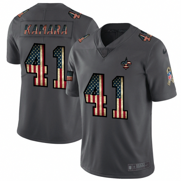 New Orleans Saints #41 Alvin Kamara Nike 2018 Salute to Service Retro USA Flag Limited NFL Jersey - Custom Name