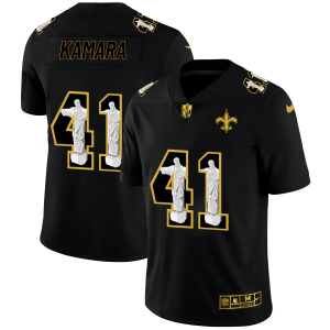 New Orleans Saints #41 Alvin Kamara Nike Carbon Black Vapor Cristo Redentor Limited NFL Jersey - Custom Name