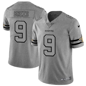 New Orleans Saints #9 Drew Brees Men's Nike Gray Gridiron II Vapor Untouchable Limited NFL Jersey - Custom Name