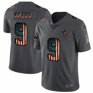 New Orleans Saints #9 Drew Brees Nike 2018 Salute to Service Retro USA Flag Limited NFL Jersey - Custom Name