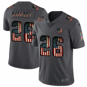 New York Giants #26 Saquon Barkley Nike 2018 Salute to Service Retro USA Flag Limited NFL Jersey - Custom Name