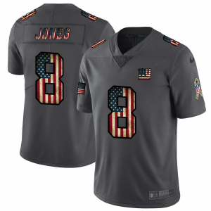 New York Giants #8 Daniel Jones Nike 2018 Salute to Service Retro USA Flag Limited NFL Jersey - Custom Name