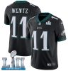 Nike Eagles #11 Carson Wentz Black Alternate Super Bowl LII Men's Stitched NFL Vapor Untouchable Limited Jersey - Custom Name