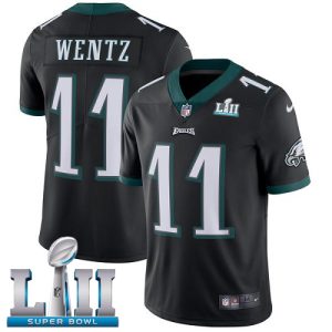 Nike Eagles #11 Carson Wentz Black Alternate Super Bowl LII Men's Stitched NFL Vapor Untouchable Limited Jersey - Custom Name