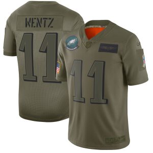 Nike Eagles #11 Carson Wentz Camo Men's Stitched NFL Limited 2019 Salute To Service Jersey - Custom Name