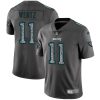 Nike Eagles #11 Carson Wentz Gray Static Men's Stitched NFL Vapor Untouchable Limited Jersey - Custom Name