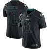 Nike Eagles #11 Carson Wentz Lights Out Black Men's Stitched NFL Limited Rush Jersey - Custom Name