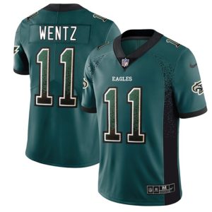 Nike Eagles #11 Carson Wentz Midnight Green Team Color Men's Stitched NFL Limited Rush Drift Fashion Jersey - Custom Name
