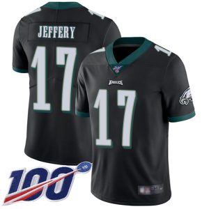 Nike Eagles #17 Alshon Jeffery Black Alternate Men's Stitched NFL 100th Season Vapor Limited Jersey  - Custom Name