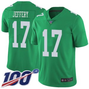Nike Eagles #17 Alshon Jeffery Green Men's Stitched NFL Limited Rush 100th Season Jersey - Custom Name